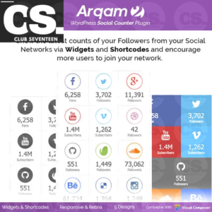 Social Counter Plugin for WordPress – Arqam