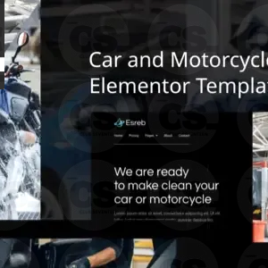 Esreb – Car & Motorcycle Wash Elementor Template Kit