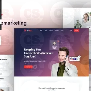 Hotline Call Center &Telemarketing Elementor Template Kit